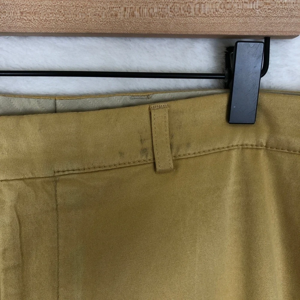 HILTL Luxury Comfort Cotton Dress Pants Men's Sz 40x27 Yellow Gold Flat Stretch